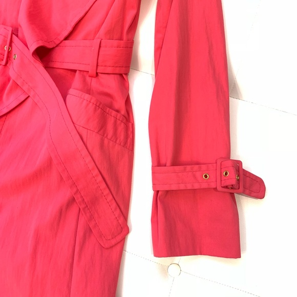 BCBG MAXAZRIA Pink Trench Coat Sz S - Picture 5 of 8